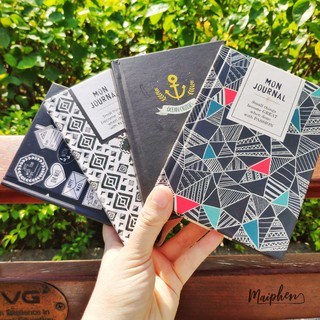 Sổ tay Bullet journal mini, take note bìa dễ thương cỡ A6 - ruột kẻ ngang giấy trắng kem chống lóa 100gsm