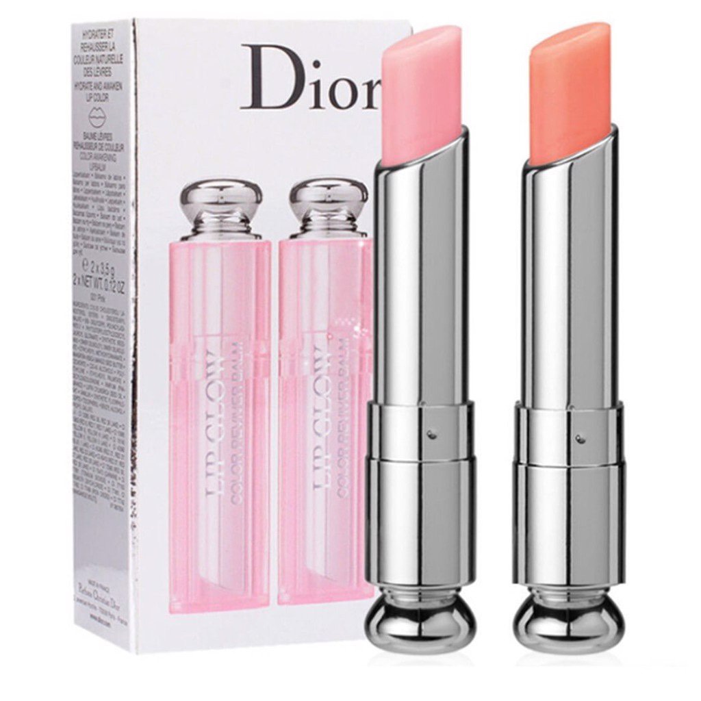 Combo Son Dưỡng Dior 001 + Son Dưỡng Dior 004 Addict Lip Glow Fullsize