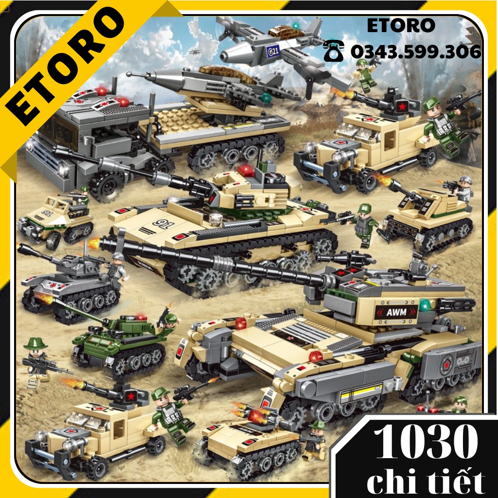 Đồ chơi xếp hình LEGO Quân Đội, Xe Tăng, Máy Bay, Trực Thăng, Tàu Chiến, Oto Bọc Thép Dành Cho Bé