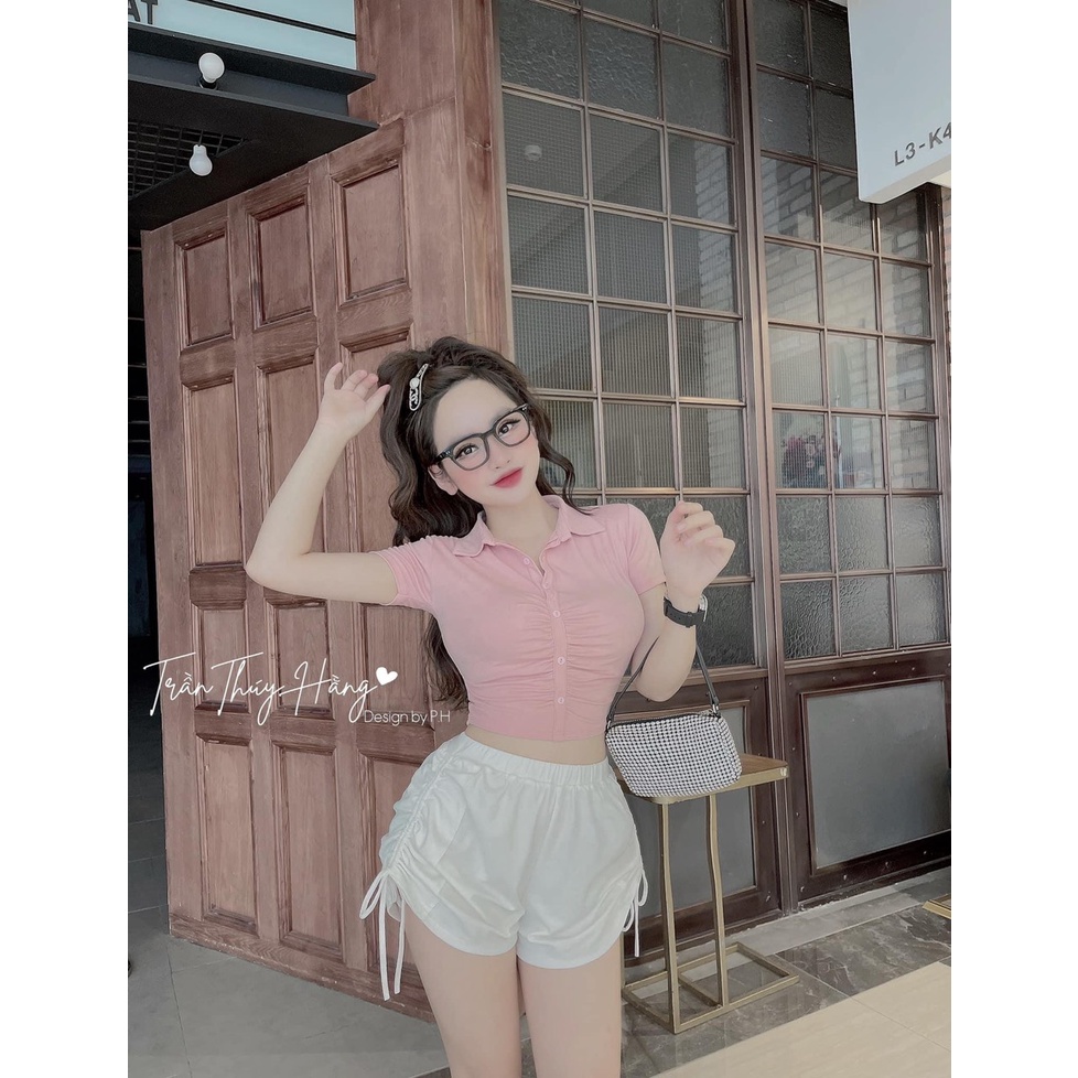 SET ÁO CROP + QUẦN RÚT DÂY HÀNG NHẬP Ꮯɦấȶ Ꮮɨệʊ: cotton zip xịn . Có 2 màu. Size dưới 55kg vừa nha mấy chế
