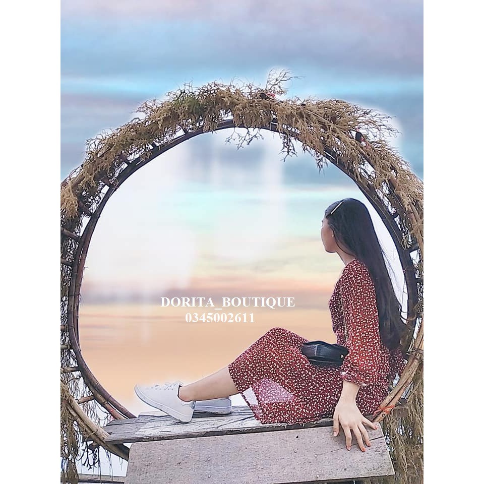 Váy trễ vai bèo chiết eo kẻ caro xanh, Đầm kẻ caro xanh Hàn Quốc | BigBuy360 - bigbuy360.vn