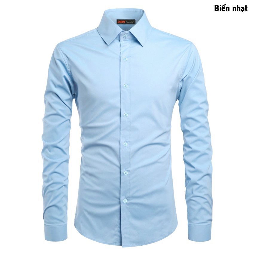 Áo sơ mi nam trơn không nhăn 4Lucky -1523, form ôm đẹp, chất vải không nhăn | BigBuy360 - bigbuy360.vn