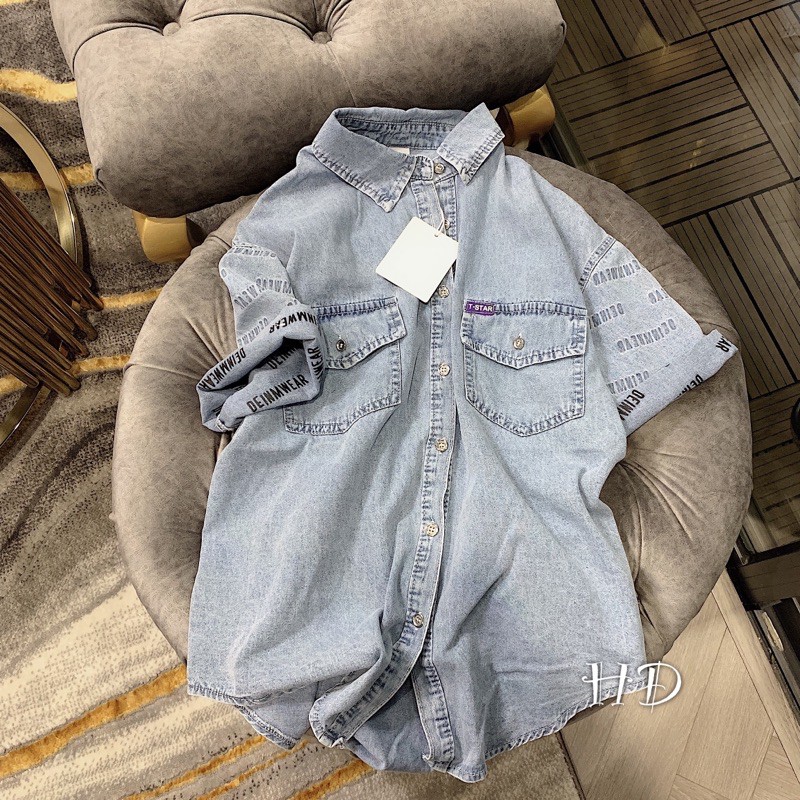 Áo sơmi jean tay chữ | BigBuy360 - bigbuy360.vn