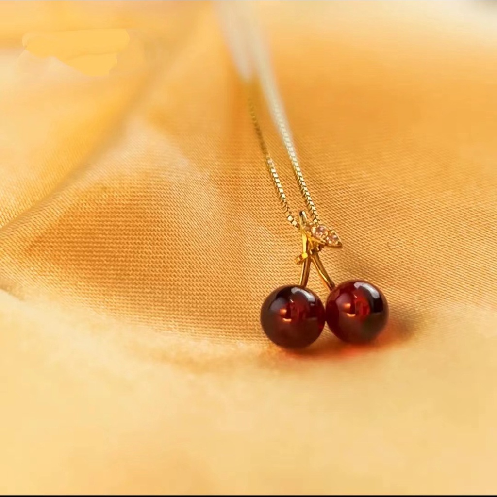 Dây chuyền Cherry đỏ, vòng cổ Titan không gỉ phụ kiện trang sức Filibra - DC011