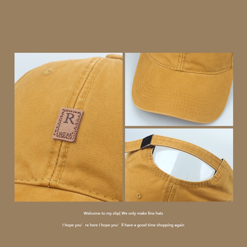 Mũ lưỡi trai họa tiết thêu chữ gắn da nhiều màu sắc cho nam nữ