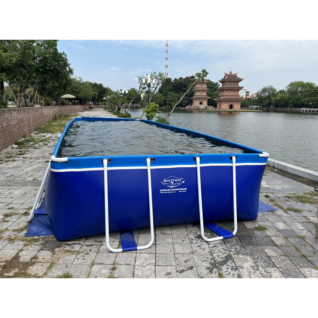 Bể bơi BestPool gia đình cho bé tập bơi, phao bơi, kính bơi, hồ bơi khung kim loại lắp ráp, bể bơi mini