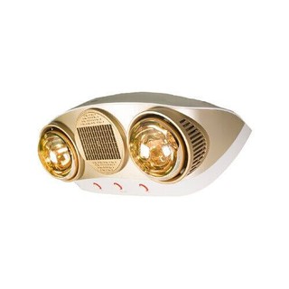 Đèn sưởi nhà tắm Kohn Braun KU02PG – 2 bóng vàng, có quạt
