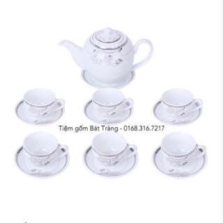 Bộ ấm chén Bát Tràng