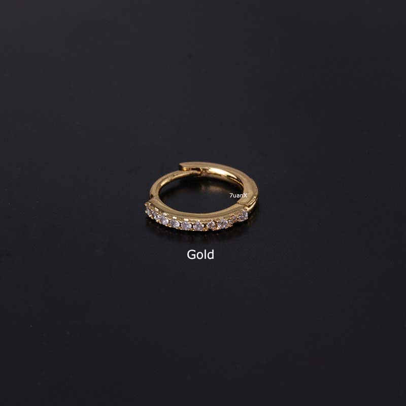 1 Khuyên tai tròn bằng đồng đính đá zircon 20 gauge đeo sụn vành tai