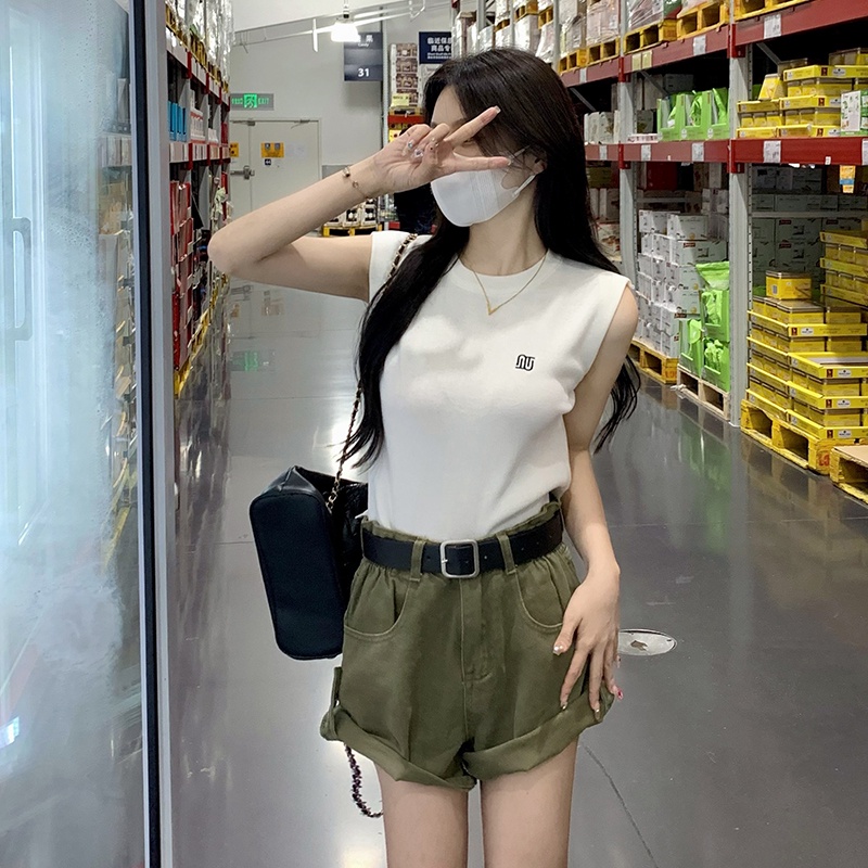 621876#Áo Dệt Kim Mỏng Sát Nách Dáng Rộng Thời Trang Mùa Hè 2022