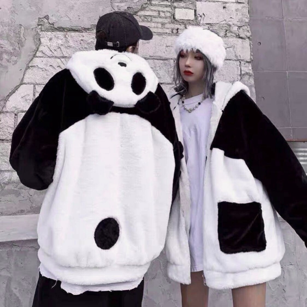 Áo Khoác Nam Nữ - Áo Chùm Đầu Chất Lông GẤu (DH)Áo khoác lông gấu trúc 🐼🐼🐼 - MV7781