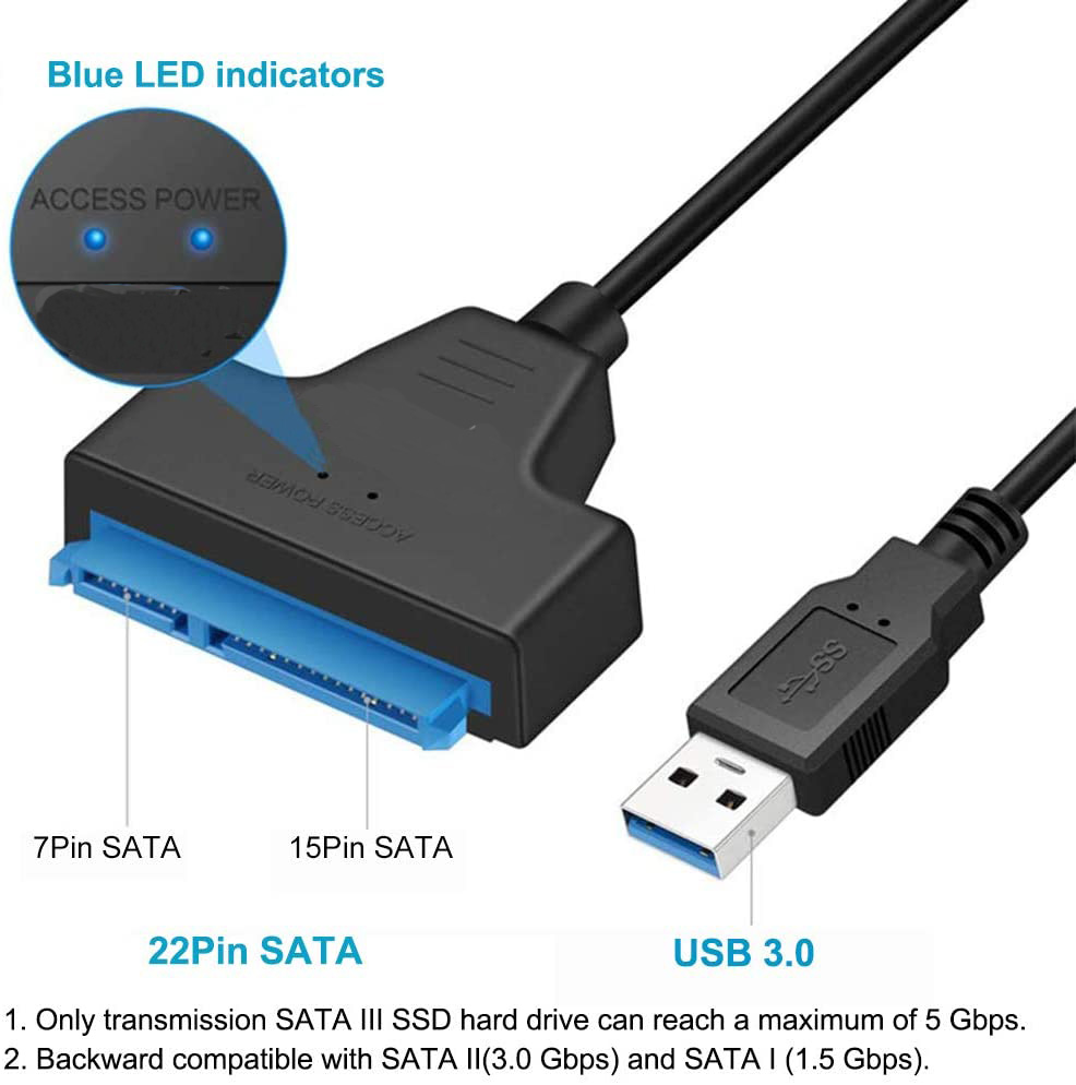 Cáp Chuyển Đổi Usb 3.0 Sang Sata 2.5 &quot;Ssd Hdd Drives 5gbps Tốc Độ Cao Usb 3.0