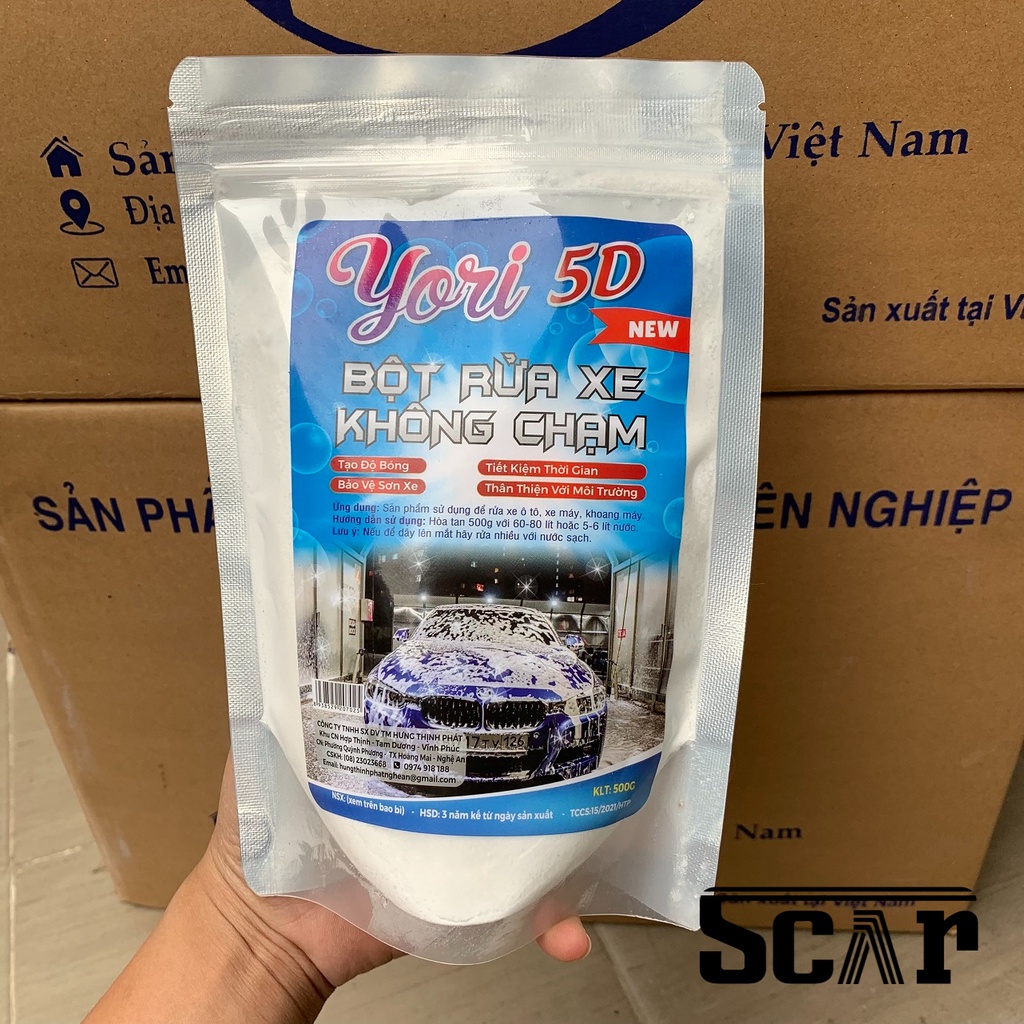 Bột rửa xe không chạm Yori hàng Việt Nam chất lượng cao, độ PH trung tính, an toàn khi sử dụng
