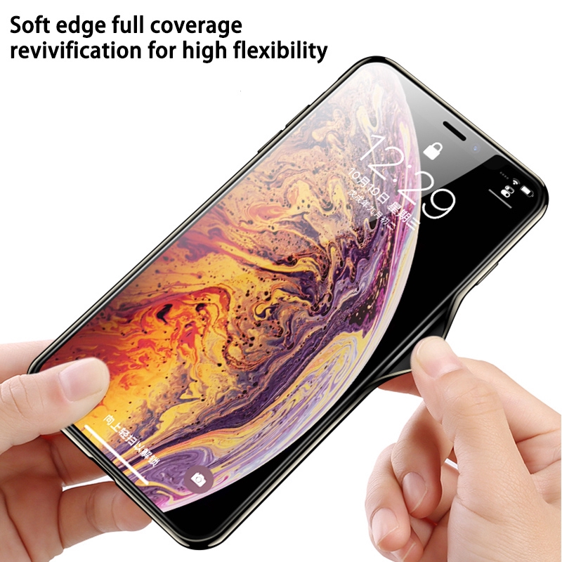 iPhone 6 6s 7 8 Plus XS Max XR Luxury Plating Soft Bumper Mirror Case Tempered Glass Cover