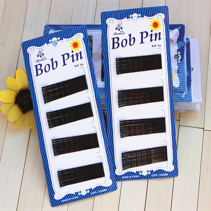 Set Kẹp tăm - Ghim kẹp tóc Bob Pin màu đen vỉ 60 chiếc youngcityshop 30.000