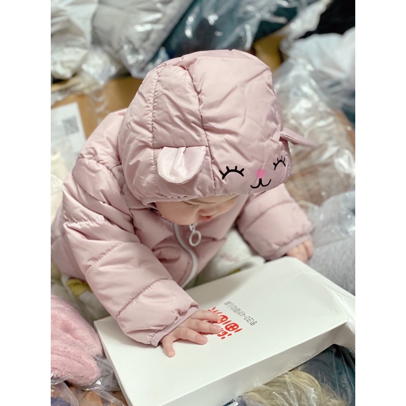 ÁO PHAO TAI GẤU MÀU HỒNG HM AUTHENTIC