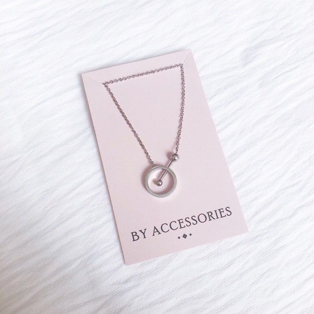 Dây chuyền titan vòng tròn phối thanh bi tròn không gỉ