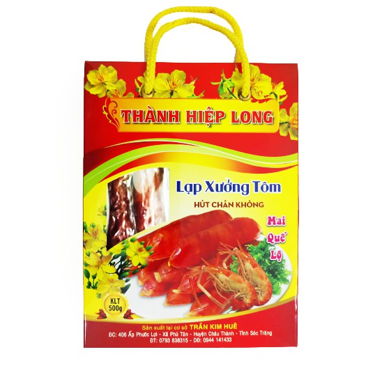 Lạp xưởng tôm Mai Quế Lộ Sóc Trăng - Thành Hiệp Long - Hút chân không Hộp 500gr