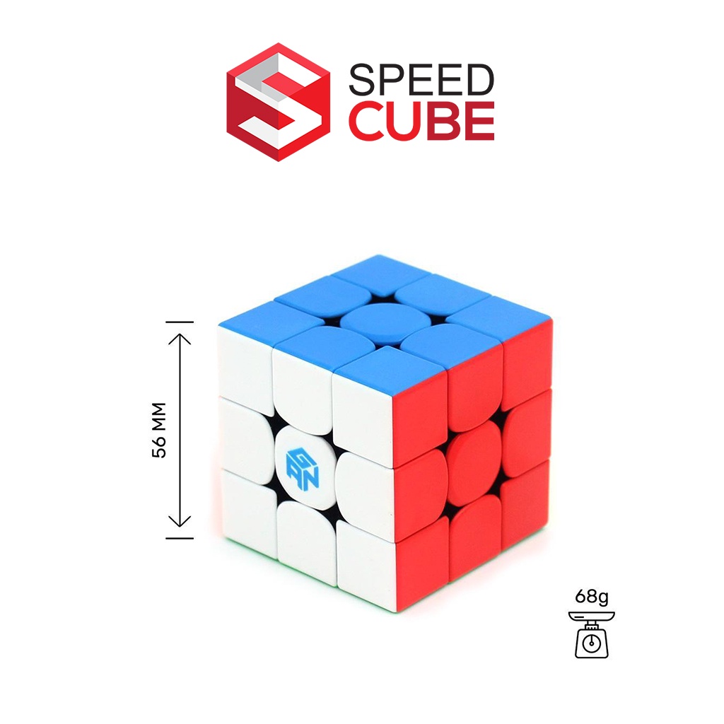 Rubik 3x3 GAN 356 XS Stickerless/Viền đen, Rubik 3x3x3 Nam Châm Chính Hãng Gan - Shop Speed Cube
