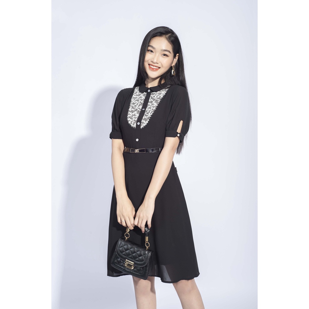 Đầm cộc tay, phối họa tiết MMOutfit M-DA031220052