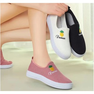 Giày lười nữ đế bằng họa tiết quả dứa siêu xinh dn42