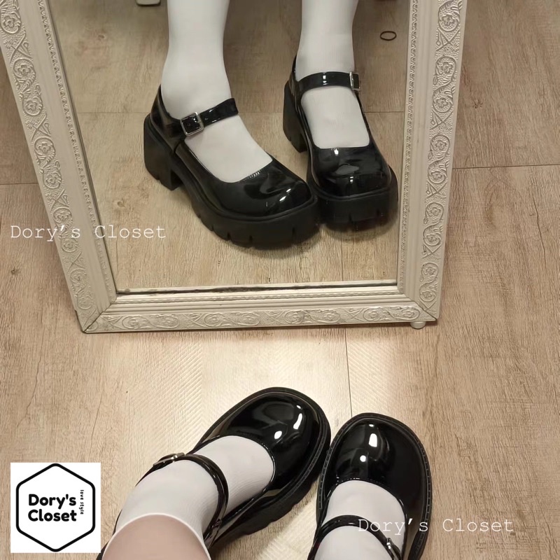 Giày lolita oxford nữ phong cách Nhật Bản mũi tròn đế dày Dory’s Closet
