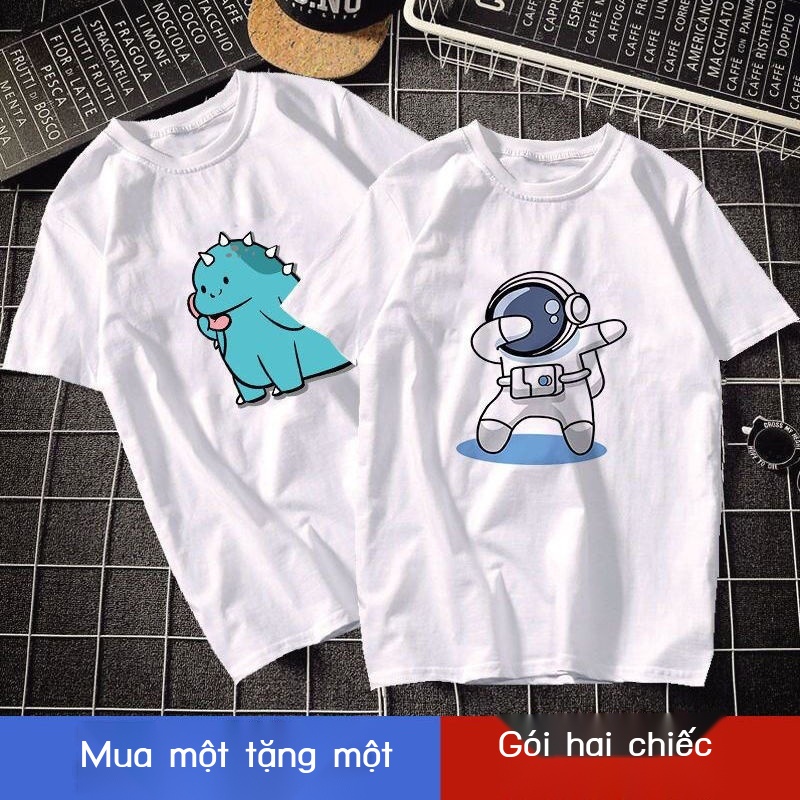 Mua một tặng một tuổi teen học sinh trung học cơ sở áo thun nam ngắn tay đẹp trai phiên bản Hàn Quốc xu hướng quần áo mù