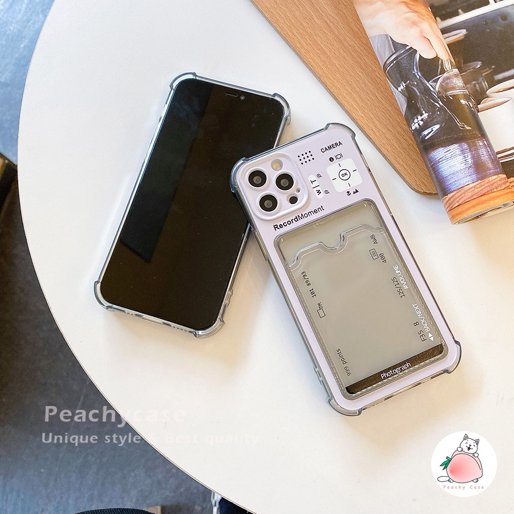Ốp điện thoại TPU mềm chống sốc kèm ngăn đựng thẻ cho iPhone 13 12 11 Pro Max Xr Xs X 7 8 Plus