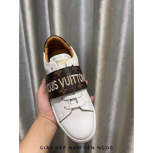 Giày thể thao louis vuton siêu cấõõ giày lười slipon LV trắng quai vát Full Bill Full box }