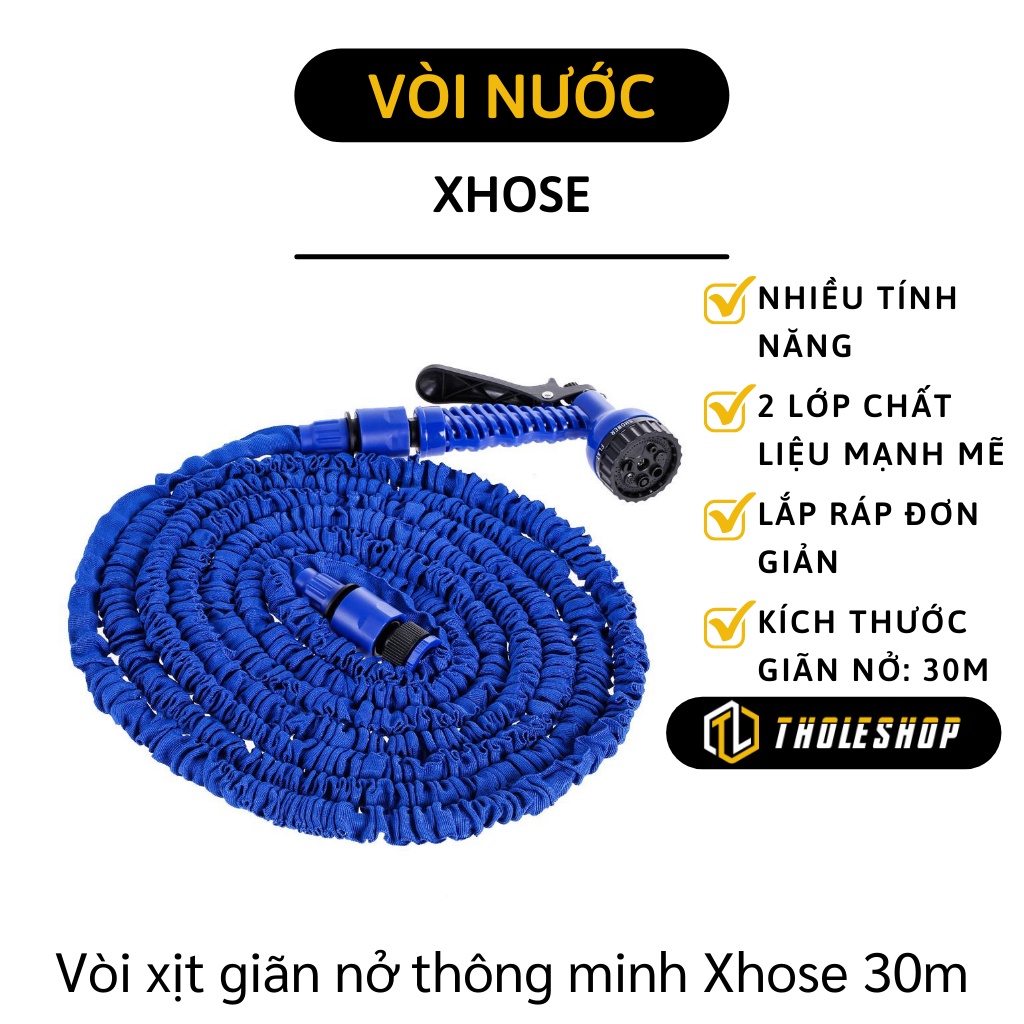 Vòi Xịt Tăng Áp - Vòi Tưới Cây, Rửa Xe Tự Giãn Nở Xhouse 30M 2131