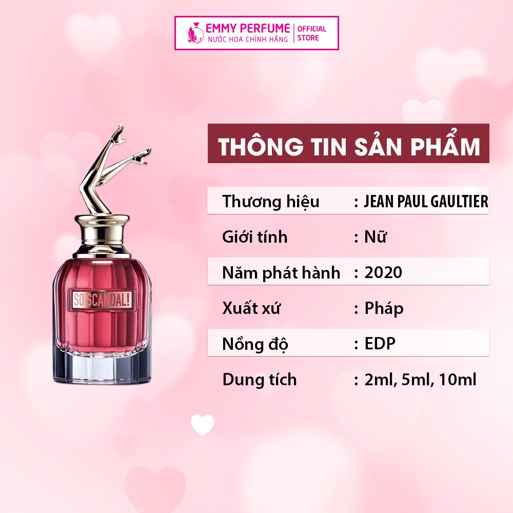 Nước hoa nữ Scandal - So Scandal - Scandal Gold Jean Paul Gaultier EDP - Dầu thơm nữ sang trọng quý phái lưu hương lâu