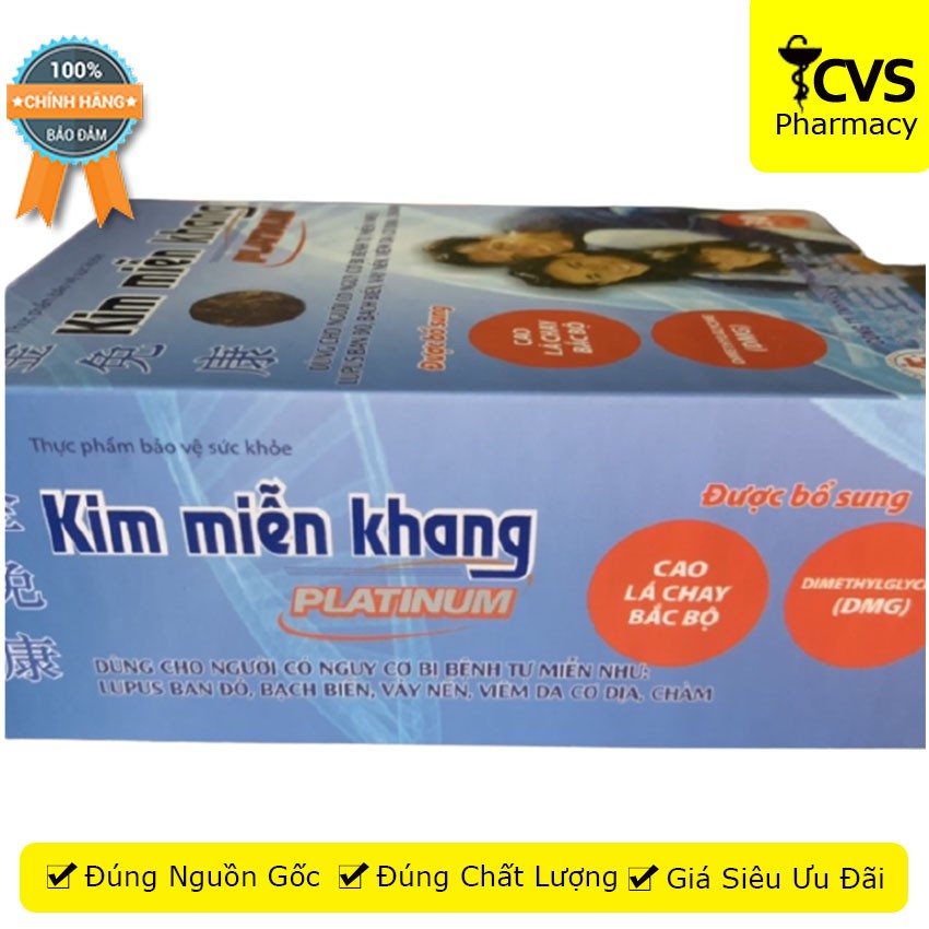 Kim Miễn Khang Platinum giúp giảm nguy cơ tiển triển &amp; mắc các bệnh tự miễn do sức đề kháng kém 30 viên - Cvspharmacy