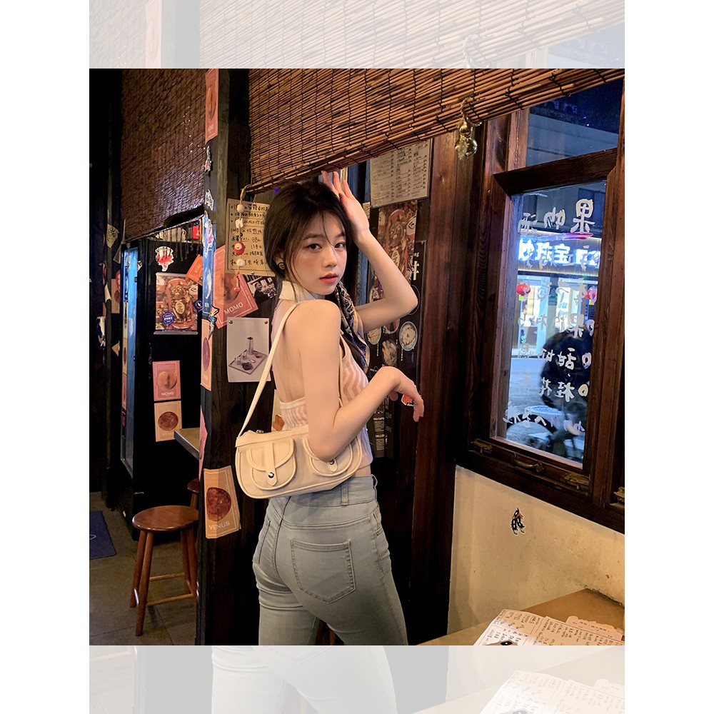 Áo Cổ Yếm Kẻ Sọc Thiết Kế Xinh Xắn Cho Nữ | BigBuy360 - bigbuy360.vn