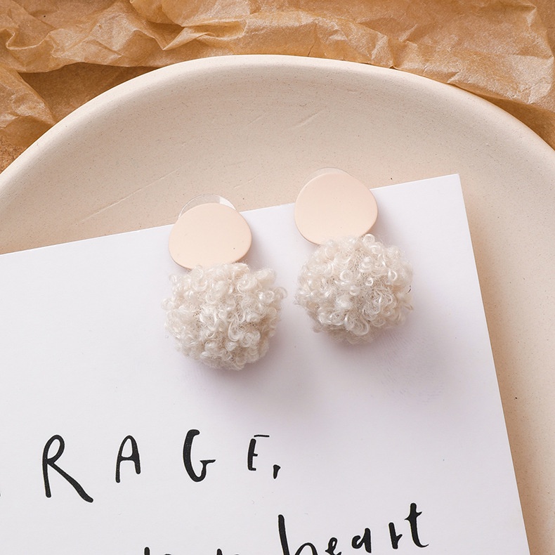 Bông Tai Hình Cục Bông Cuộn Phong Cách Hàn Quốc Thời Trang 2022 Cho Nữ