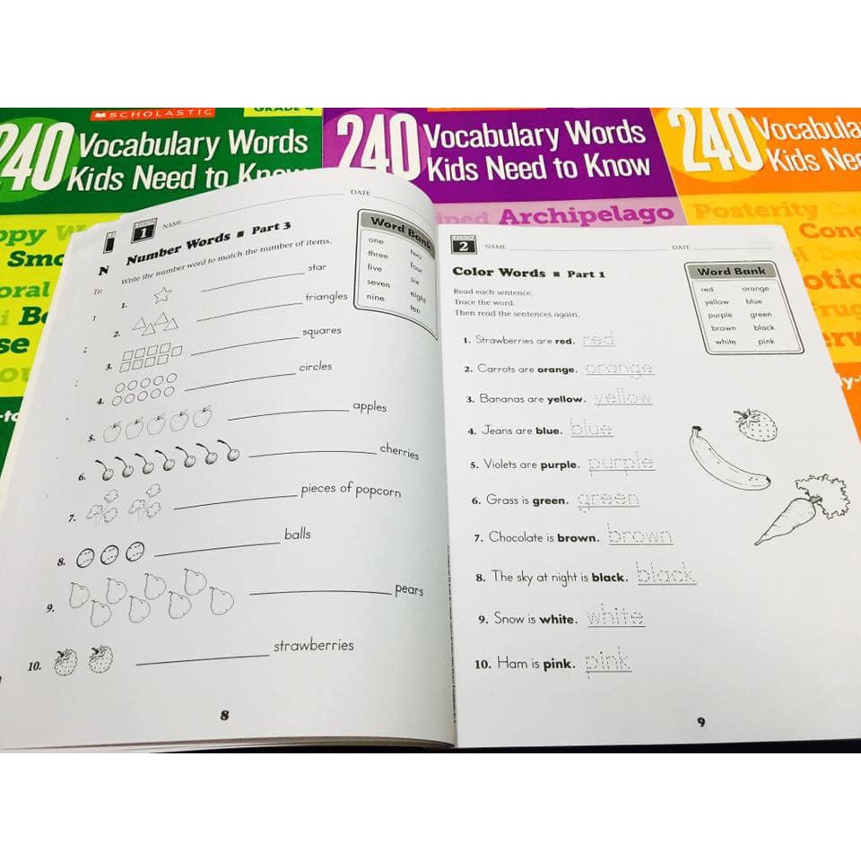 [Freeship]Bộ Nhập - 240 Vocabulary words kids need to know Grade 1-6 (6C)