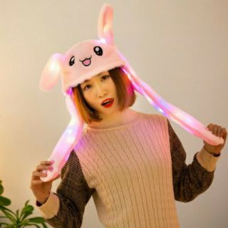 《HCM》💐 MŨ GIẬT TAI THỎ CÓ ĐÈN LEND NHƯ HÌNH
