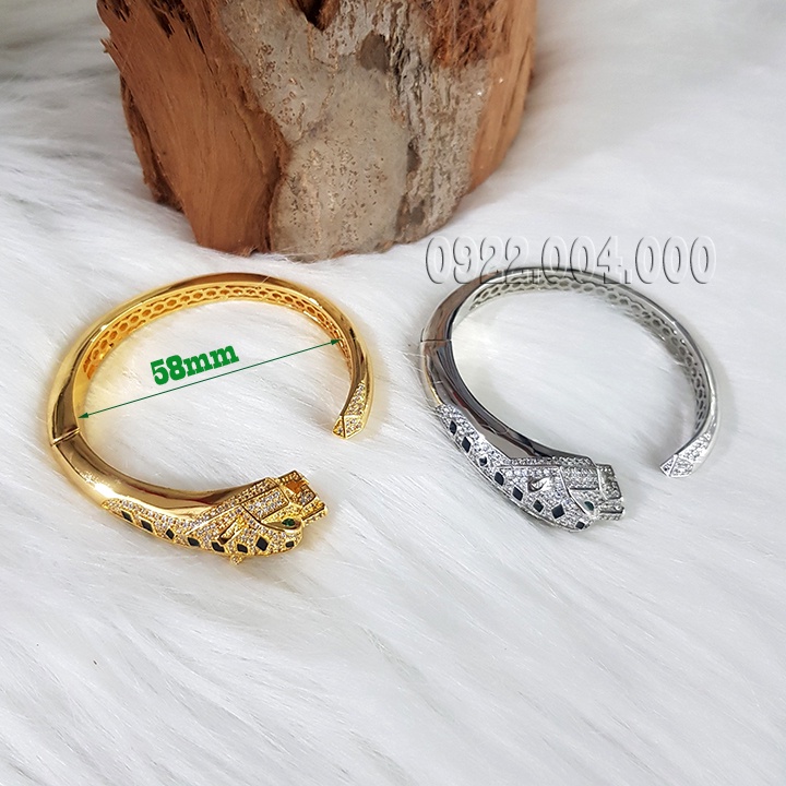 Vòng tay con báo đính nhiều đá, Vòng đầu cọp VZ1843.