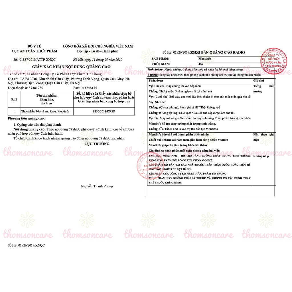 Men Tinfo - Hỗ trợ tăng chất lượng sinh sản cho nam giới, ngừa vô sinh nam