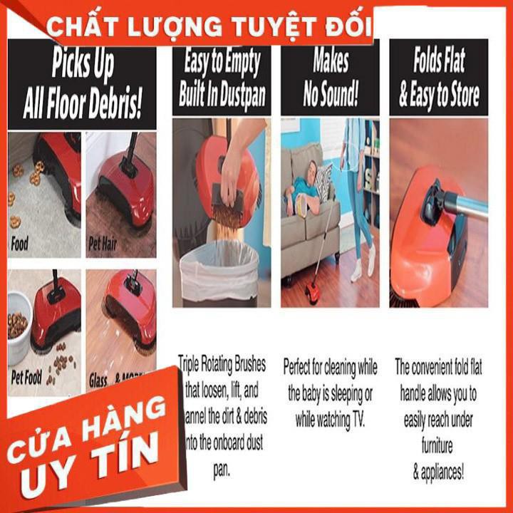 Chổi quét nhà hút bụi thông minh xoay 360 độ