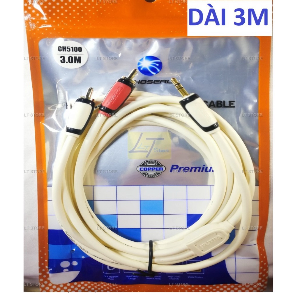 Cáp loa jack 3.5 ra 2 AV hoa sen dài 1.8M 3M 5M 10M 15M cao cấp