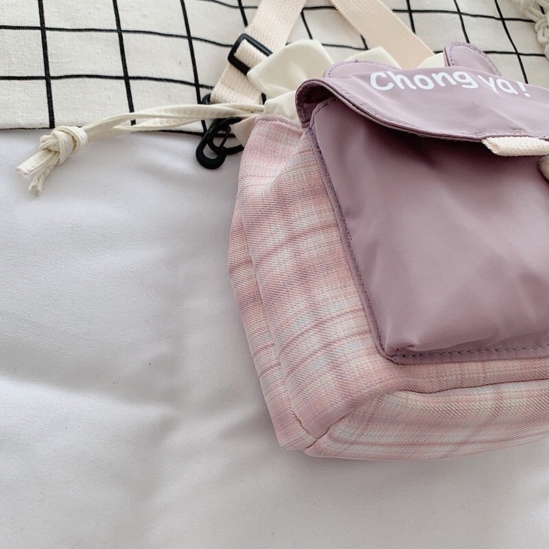 Túi đeo chéo vải dù chống thấm Chong Ya dây rút dễ thương hot trend dễ thương ngăn phụ