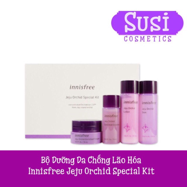 (MẪU MỚI) Set Dưỡng Trắng Và Chống Lão Hoá Innisfree Jeju Orchid Special Set 4 sản phẩm