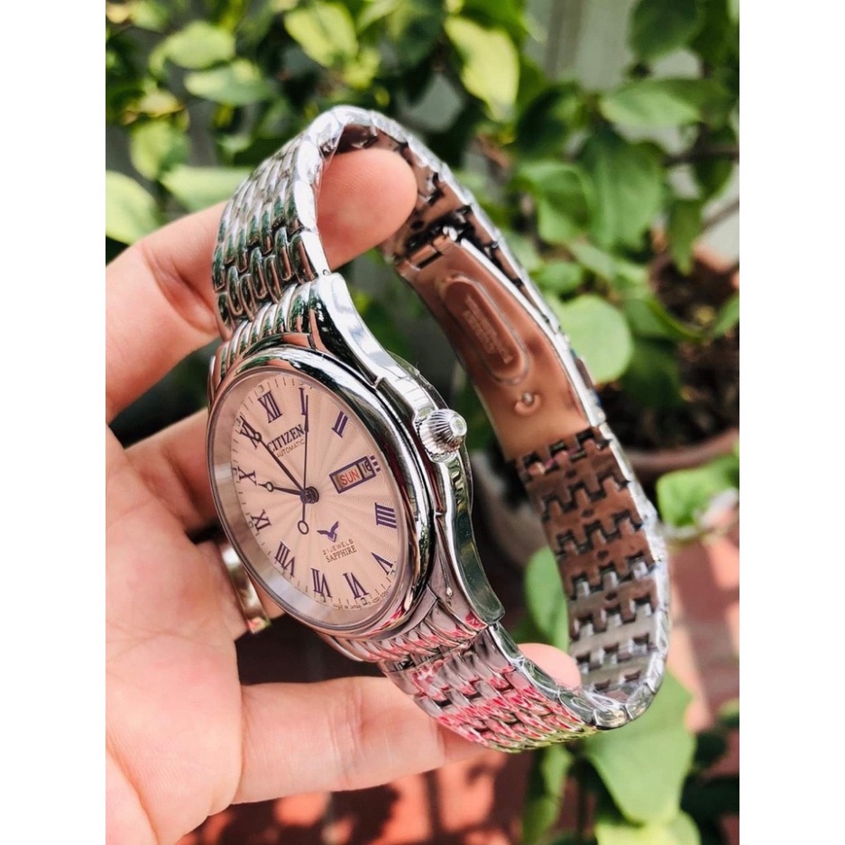 Đồng Hồ Nam citizen Sapphire CA35 Mặt vân Cọc La Mã Máy Cơ Automatic Nhật