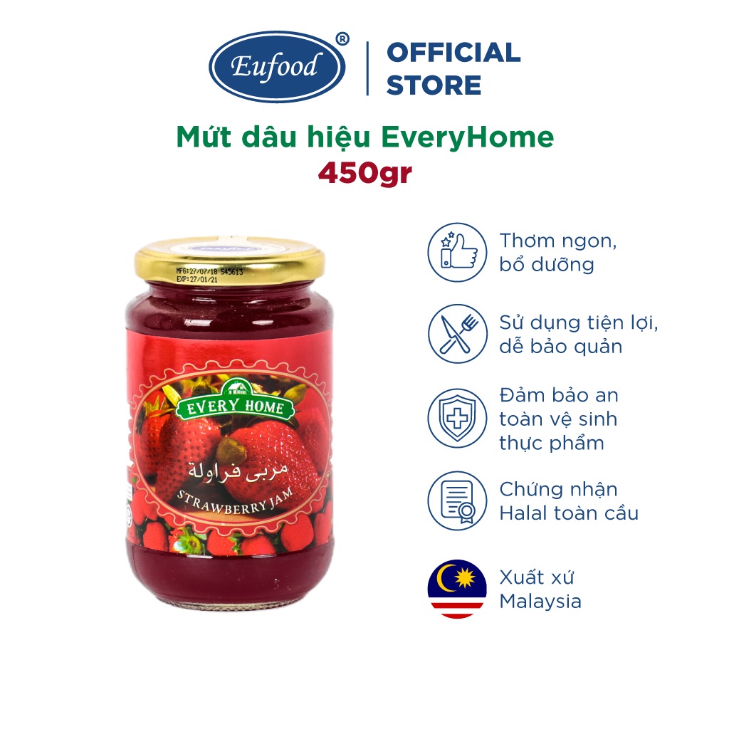Mứt Dâu EveryHome - Đồ Làm Bánh, Nấu Ăn, Pha Chế - EUFOOD Việt Nam Nhập Khẩu Malaysia Chính Hãng