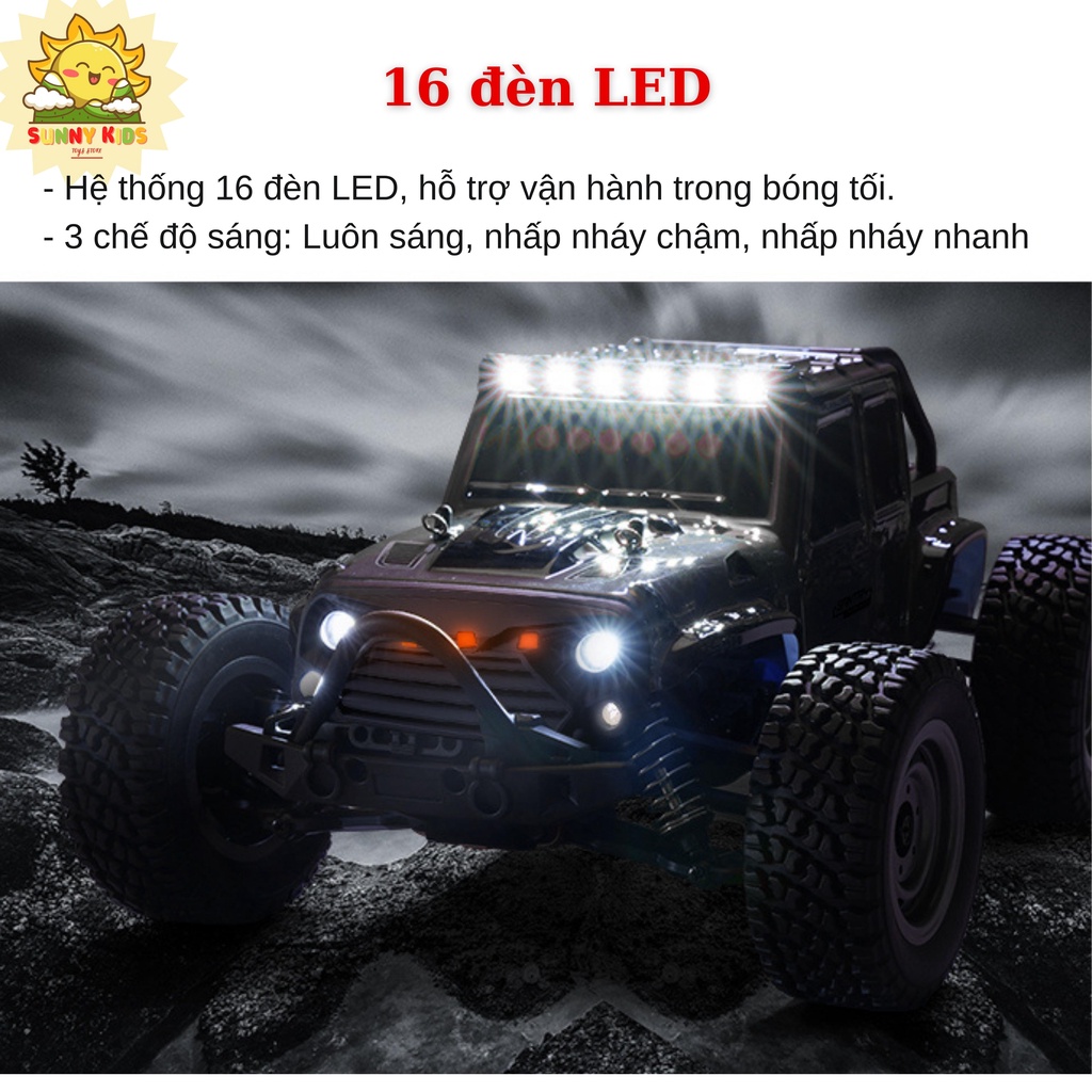 Xe địa hình điều khiển từ xa Jeep cao cấp GANTRY 1:16, công nghệ cao, 38km/h, 2.4GHz, 80m, Drift, Off-road - Sunny Kids