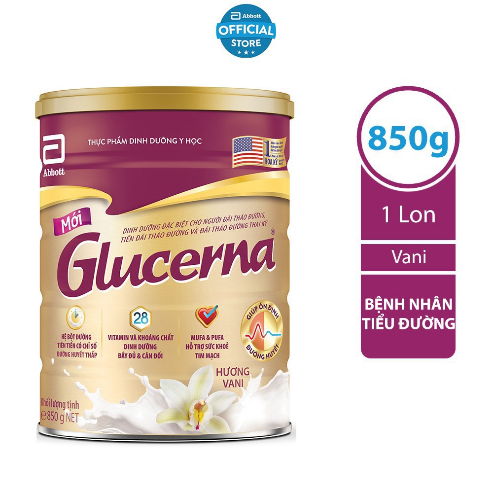 Sữa bột Abbott dành cho người bị tiểu đường Glucerna 850g