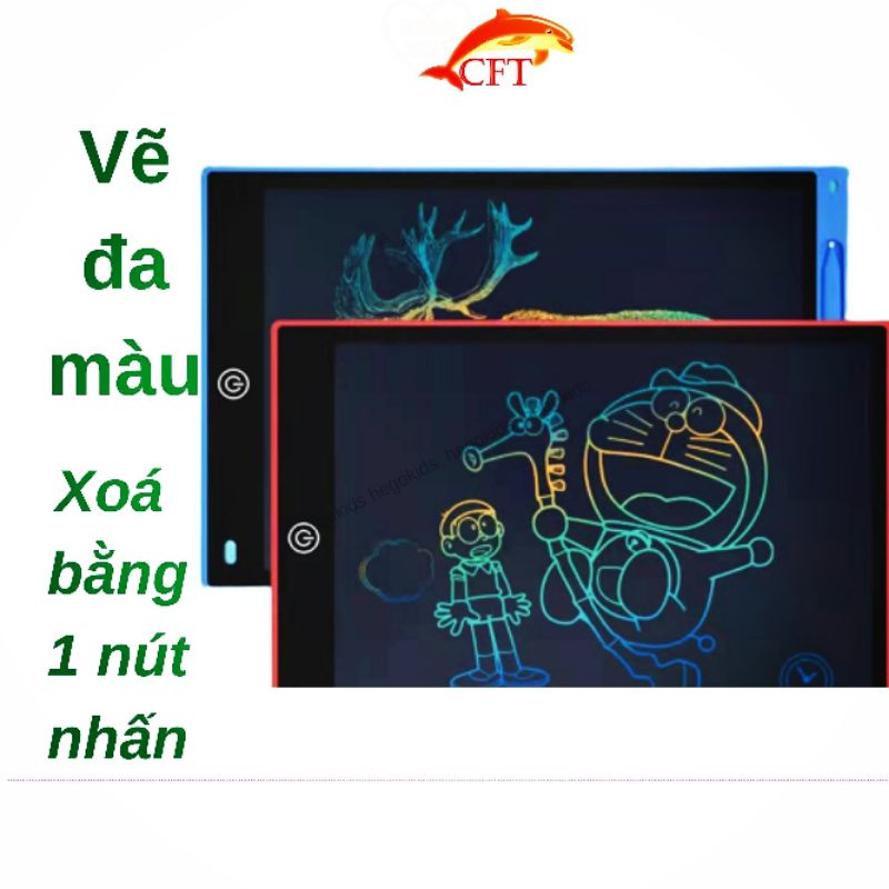 Bảng vẽ điện tử LCD viết vẽ tự xoá cho bé tự học vẽ học viết không bẩn tay xóa bằng 1 nút nhấn màu đa sắc đơn sắc