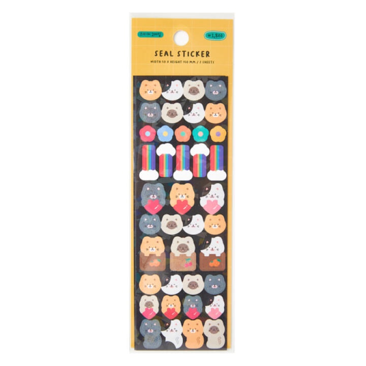 Set 2 Tấm Sticker ARTBOX Hàn Quốc Cầu Vồng Và Mèo Hologram Lấp Lánh Dễ Thương