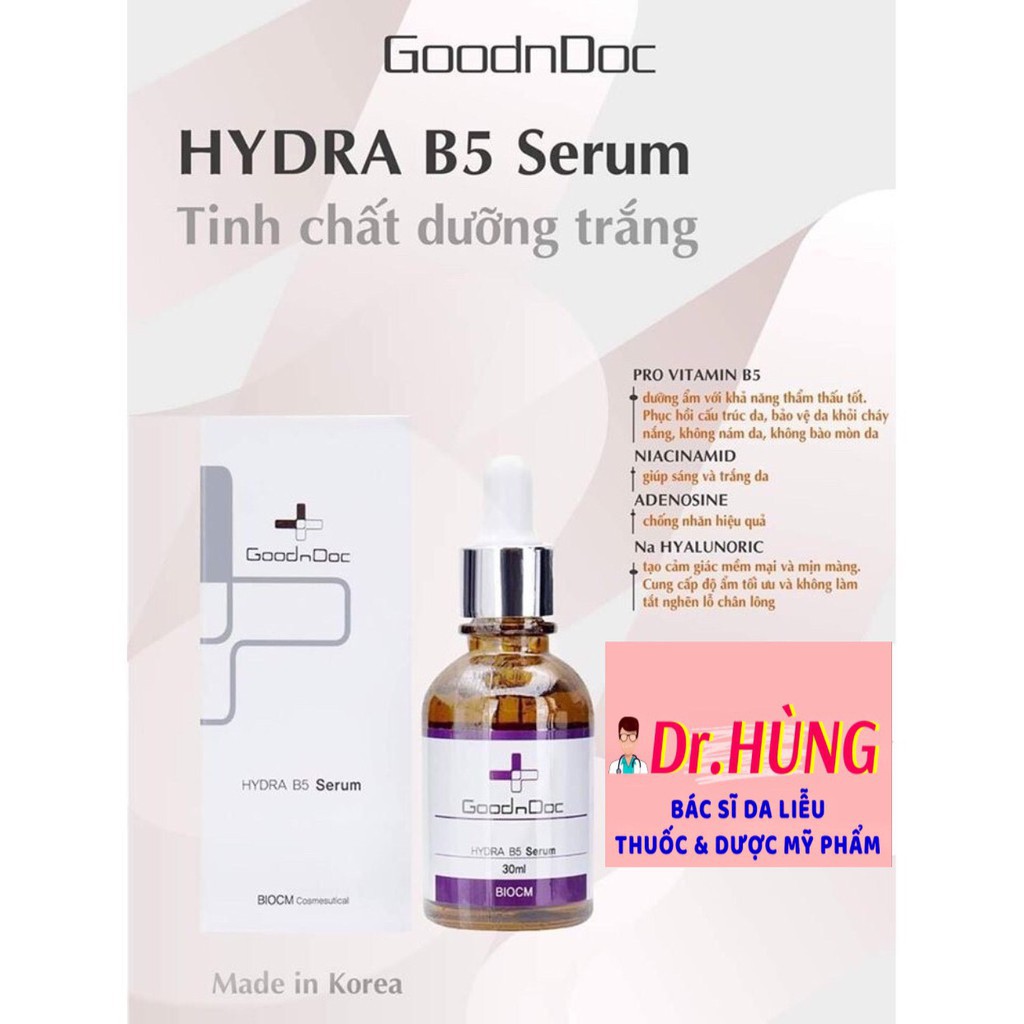 ✅(CHÍNH HÃNG) Serum GOODNDOC HYDRA B5 30ml- Cấp Ẩm Sâu , Hồi Phục Da Hư Tổn, Sáng Da Mờ Thâm | BigBuy360 - bigbuy360.vn