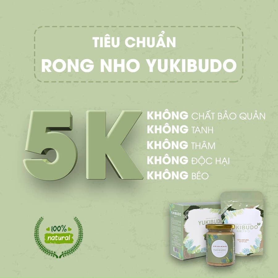 Combo 5 Hộp Rong Nho Yukibudo - Rong Nho Tách Nước Nha Trang Khánh Hoa + 1 Lọ Xốt Mè Rang 300 Ml
